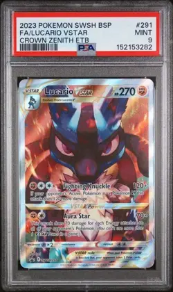 Pokemon Lucario VSTAR SWSH291 Full Art Promo Holo PSA 9 2023 Card - Image 1
