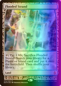 MTG Magic the Gathering Flooded Strand (16/45) Zendikar Expeditions LP FOIL - Image 1