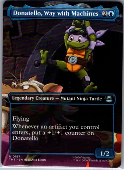 Donatello, Way with Machines (Borderless) 197 TMNT Magic The Gathering MTG - NM - Image 1