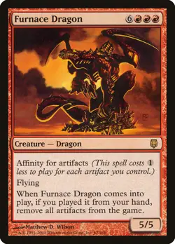 MTG Magic the Gathering Furnace Dragon (62/165) Darksteel HP - Image 1