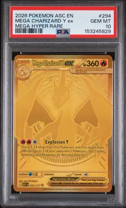 2026 POKEMON ASC EN-ASCENDED HEROES MEGA HYPER RARE MEGA CHARIZARD Y EX PSA 10 - Image 1