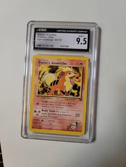 Pokemon Gym Challenge Unlimited Regular Blaine's Growlithe CGC 9.5 PK2935 - Image 1