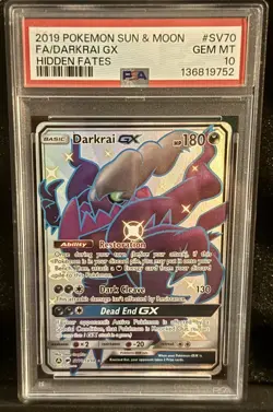 Pokemon Darkrai GX SV70/SV94 Hidden Fates Shiny Holo Rare Holo PSA 10 - Image 1