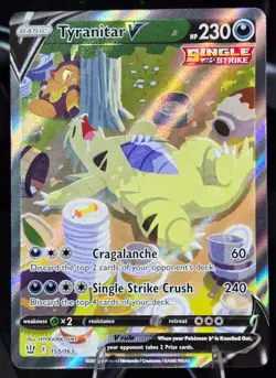 Pokemon - Tyranitar V (Alternate Full Art) 155/163 Swsh05: Battle Styles Holo NM - Image 1