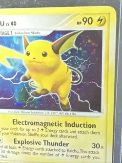 2007 Pokemon Raichu 15/123 Mysterious Treasures Holo Rare Diamond Pearl - Image 3