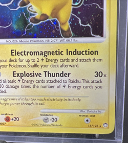 2007 Pokemon Raichu 15/123 Mysterious Treasures Holo Rare Diamond Pearl - Image 4