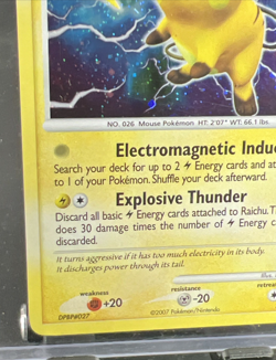 2007 Pokemon Raichu 15/123 Mysterious Treasures Holo Rare Diamond Pearl - Image 5