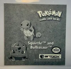 SQUIRTLE BULBASAUR 1999 POKEMON ARTBOX SERIES 1 Rare Silver Foil ANIME STICKER - Image 3