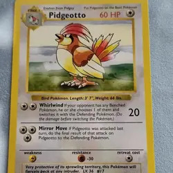 Pidgeotto 022/102 Base Set (Shadowless) Rare 60 HP Stage 1 Regular Pokemon TCG - Image 1