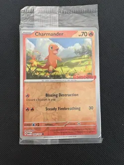 Pokemon TCG 151 Charmander 004/165 Gamestop Stamped Reverse Holo Promo SEALED - Image 1