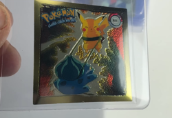 PIKACHU BULBASAUR 1999 POKEMON ARTBOX SERIES 1 Rare Gold Foil ANIME STICKER NM - Image 2