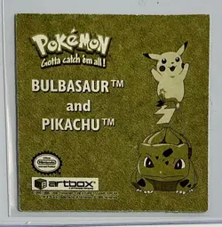 PIKACHU BULBASAUR 1999 POKEMON ARTBOX SERIES 1 Rare Gold Foil ANIME STICKER NM - Image 3