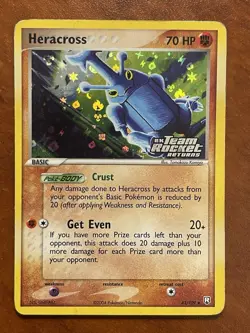 Pokemon-Heracross-EX Team Rocket Returns-43/109-Reverse Holo-STAMPED - Image 1