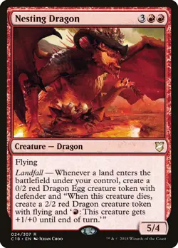 MTG Magic the Gathering Nesting Dragon (24/358) Commander 2018 MP - Image 1