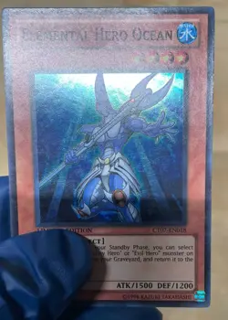 Yugioh- 1X Elemental Hero Ocean - Super - Limited - CT07-EN018 MP - Image 3