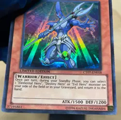 Yugioh- 1X Elemental Hero Ocean - Super - Limited - CT07-EN018 MP - Image 4
