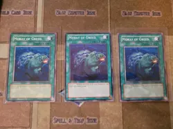 YUGIOH 3X MORAY OF GREED COMMON 1ST/UNLIMITED ED NM (SOVR,SDRE) - Image 1