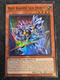 Yugioh! Neo Kaiser Sea Horse - SDWD-EN004 - Super Rare - 1st Edition Near Mint, - Image 1