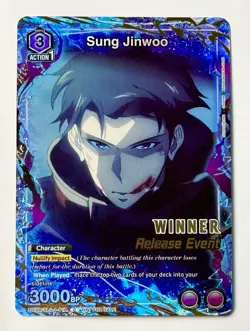 Union Arena Solo Leveling Sung Jinwoo Release Event WINNER SLG-1-019 English - Image 1