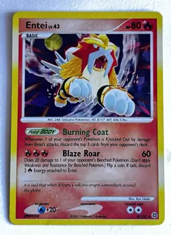 ENTEI Lv. 43 Secret Wonders Set POKEMON Cracked Ice Holo 2007 Trading Card 4/132 - Image 1