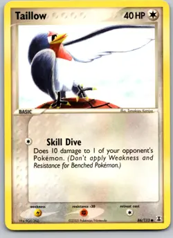 TAILLOW 86/113 DS DELTA SPECIES POKEMON CARD TCG LP 2005 - Image 2