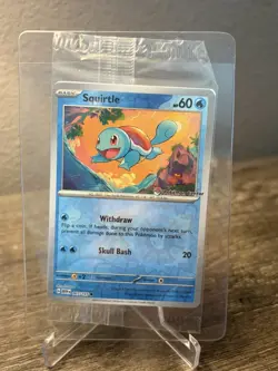 Pokemon Center Promo 2023 Squirtle 151 Reverse Holo Card #007/165 Sealed - Image 1