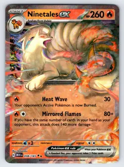 Ninetales ex 038/165 2023 Pokemon 151 Set Pokemon Card TCG Ultra Holo Rare - Nm - Image 1