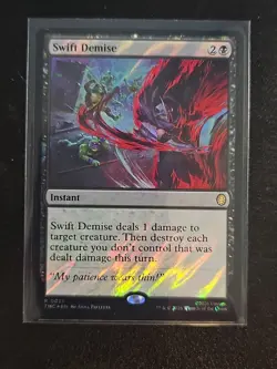MTG Swift Demise TMC 0021 (Surge Foil) TMNT Commander Rare Black Instant - Image 1