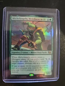 MTG Michelangelo, Weirdness to 11 FOIL TMT 0121 Rare Legendary TMNT - Image 1