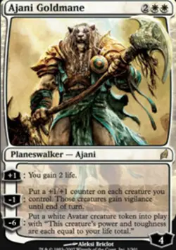 1x Ajani Goldmane Moderate Play, Spanish Lorwyn MTG Magic - Image 1
