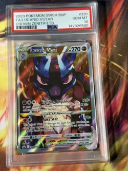 2023 Pokemon Lucario VSTAR Crown Zenith ETB Full Art Promo SWSH291 PSA 10 - Image 1