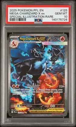 2025 Pokemon Phantasmal Flames Mega Charizard x Ex 125 PSA 10 Gem Mint - Image 1