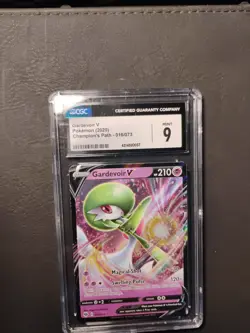Pokemon Gardevoir v Holo Ultra Rare 16/73 Champions Path CGC 9 Mint Graded - Image 1