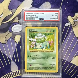 1999 Pokemon #44 Bulbasaur Shadowless Base Set PSA 6 Grade - Image 1