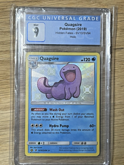 Pokemon CGC 9 Quagsire SV10/SV94 Hidden Fates Shiny Vault Holo Graded - Image 1