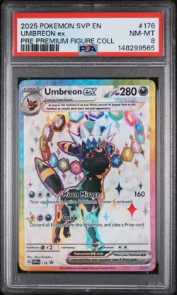 2025 POKEMON EN-SV BLACK STAR PROMO 176 UMBREON EX PRISMATIC EVOLUTIONS PSA 8 - Image 1