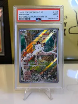 2024 Pokemon SV-P JP Meowth #192 PSA 9 Mint SD Generations Promo - Image 1