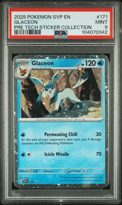 2025 POKEMON SVP EN-SV BLACK STAR PROMO #171 GLACEON PSA 9 - Image 1
