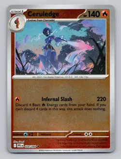 Reverse Holo Ceruledge 020/094 Uncommon Phantasmal Flames Pokemon - Image 1