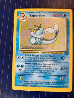Pokemon TCG - Vaporeon - 12/64 - Holo Unlimited - Jungle Unlimited [Light Play] - Image 1