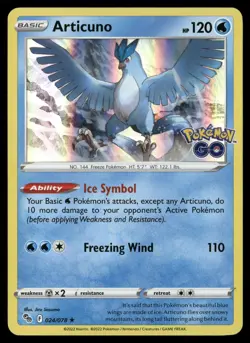 Articuno 024/078 Holo Rare Pokemon GO Pokemon Holo Near Mint - Image 1