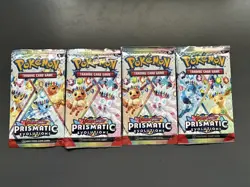 4x Pokemon Prismatic Evolutions Booster Pack Lot x4 - New Factory Sealed - Image 1
