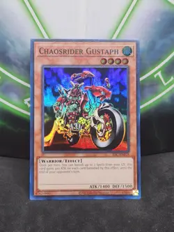 Yugioh Chaosrider Gustaph IOC-EN018 Super Rare 25th Anniversary NM - Image 1