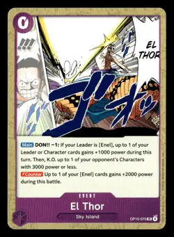 One_piece Adventure on Kami's Island #OP15-075 El Thor tcg NM - Image 1