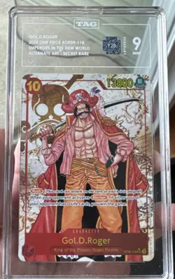 Gol D. Roger OP09-118 Alt Art SEC ONE PIECE TCG ENGLISH - TAG 9 New Slab! - Image 1