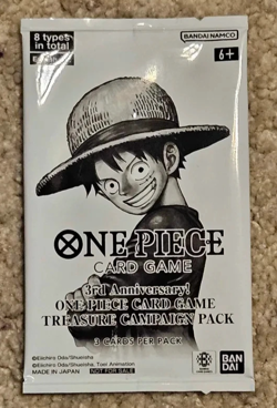 3rd Anniversary Treasure Campaign Promo Pack ENGLISH One Piece TCG Serial Luffy - Image 1