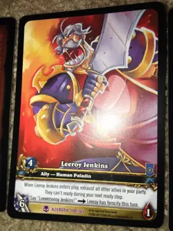 World of Warcraft Azeroth WoW TCG Card LEEROY JENKINS Extended Art EA EPIC #198 - Image 3