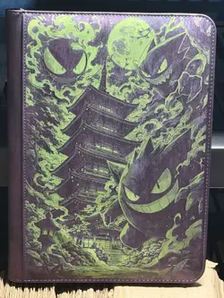 Pokemon Gengar At Pokemon Tower Laser Engraved 9 Slot 540 Card Binder Custom! - Image 1