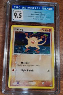 CGC 10 Mankey Reverse Holo 38/112 Ex fire Red and Leaf Green Pokemon Card 2004 - Image 1