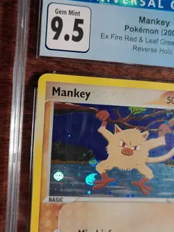 CGC 10 Mankey Reverse Holo 38/112 Ex fire Red and Leaf Green Pokemon Card 2004 - Image 3